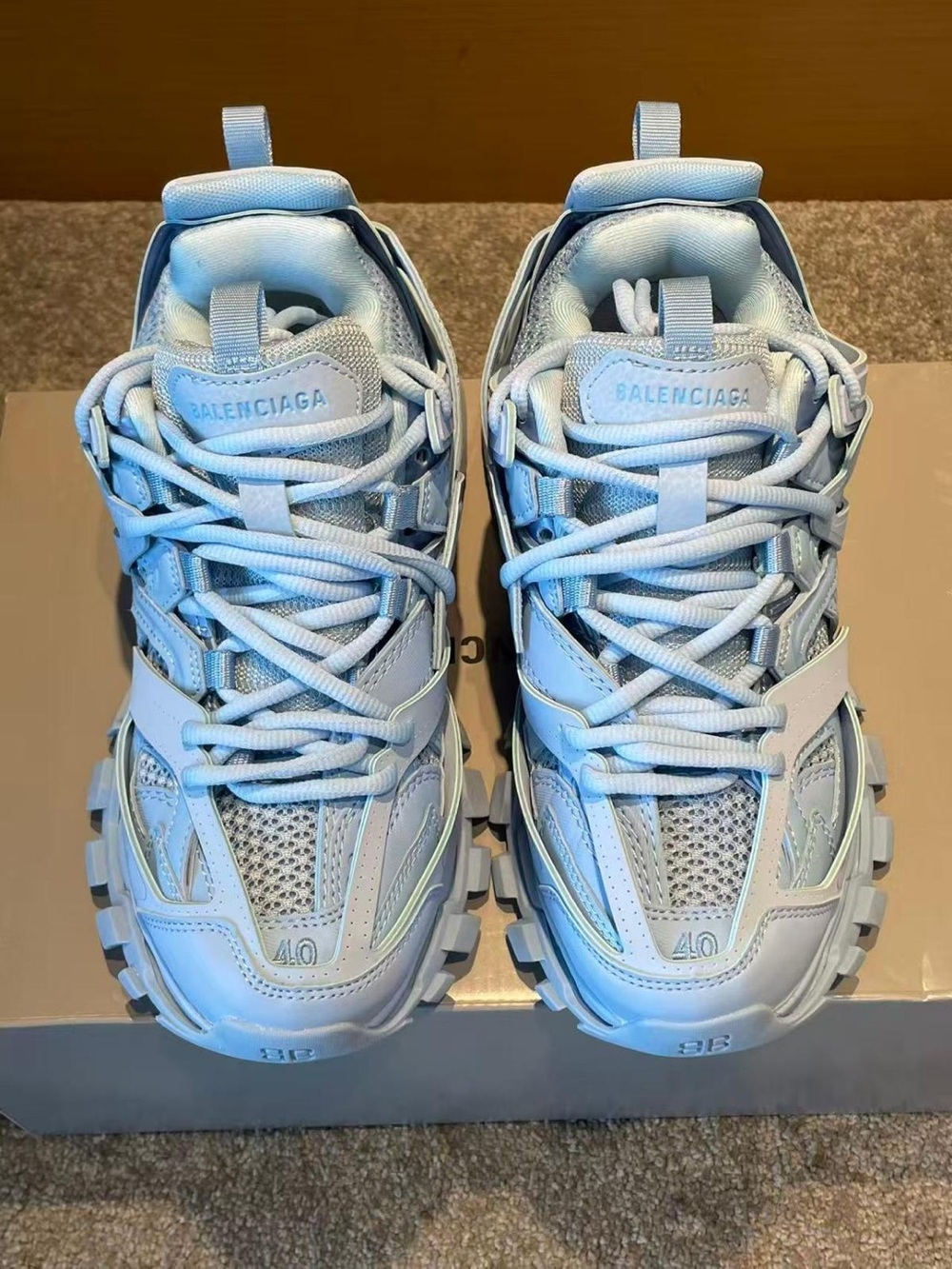 Balenciaga Kids Chunky Sneakers in Pale Blue